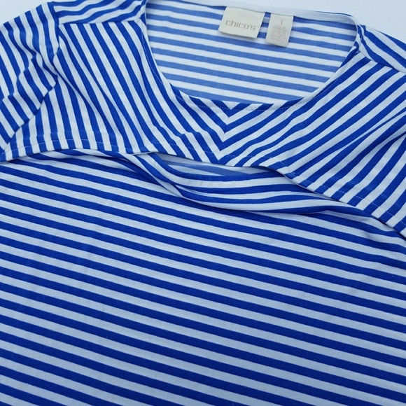 Chico's white and blue stripped top - Picture 2 of 5